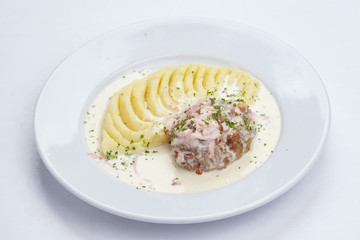 mashed potato with cutlet