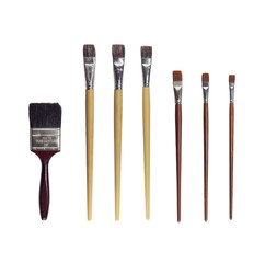 Naklejka premium Brushes paints, isolated on white background
