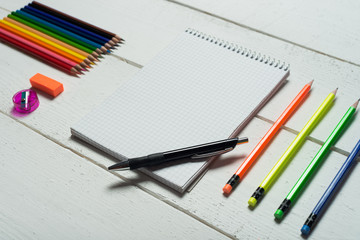 notebook and the office on the table
