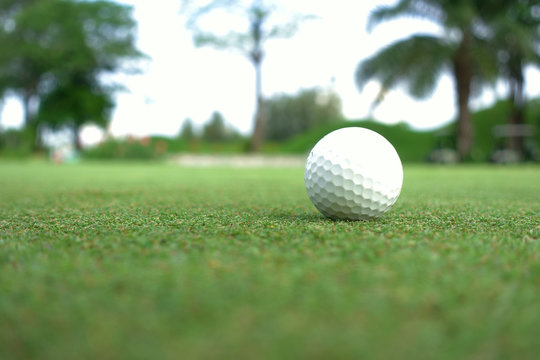 Golfball on green