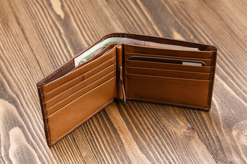 brown leather wallet