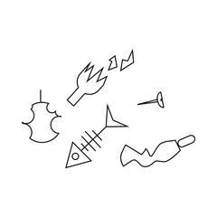 Pile of household trash icon, outline style