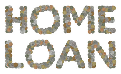 HOME LOAN word with Old Coins
