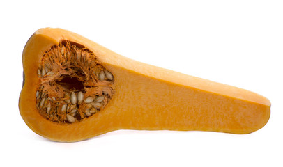 Тыква обыкновенная в разрезе на белом фоне
