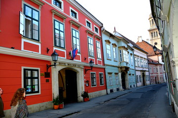 Fototapeta na wymiar Street in Sopron (Odenburg), Hungary