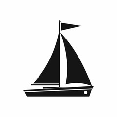 Yacht icon, simple style