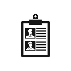 Resume of two candidates icon, simple style