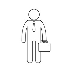 Businessman standing with his briefcase icon