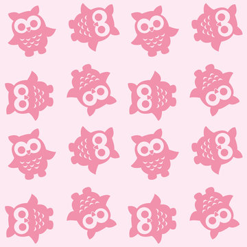 seamless owl pattern background