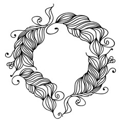 abstract wave hair wreath frame