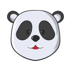 Head of panda bear icon, cartoon style