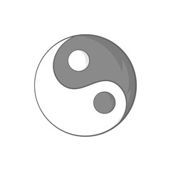 Yin Yang sign icon in cartoon style