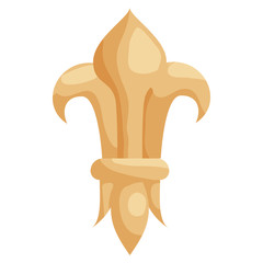 Fleur de lis icon in cartoon style