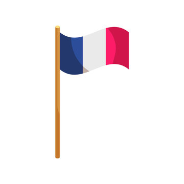 Flag of France icon, cartoon style