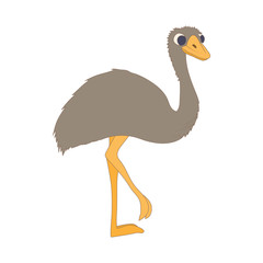 Ostrich icon, cartoon style