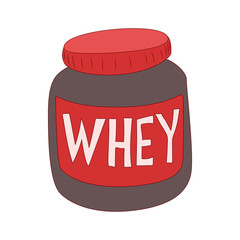 Protein icon, cartoon style