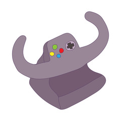 Steering wheel for racing icon, cartoon style