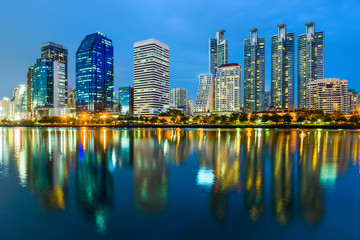 Obraz na płótnie Canvas Bangkok city downtown at night, Bangkok,Thailand