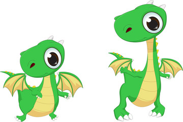 two cute cartoon dragon