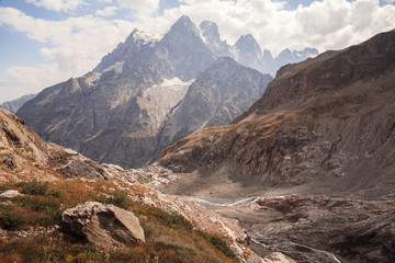 Mountain peaks in French Alps, Ecrins, France
