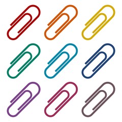 Vector paper clip icons set 