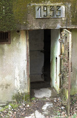 French bunker entrance near Langensoultzbach, Vosges, France. It was built 1933 as part of the Maginot Line