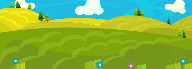 Obraz na płótnie Canvas Cartoon happy nature scene - illustration for children