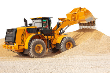 Obraz na płótnie Canvas Backhoe loader or bulldozer - excavator with clipping path isola