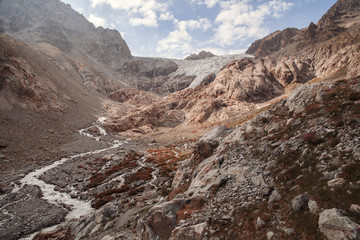 Mountain peaks in French Alps, Ecrins, France