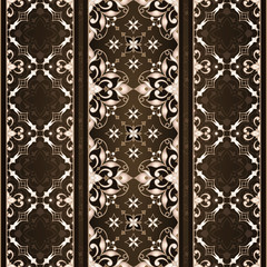 Decorative seamless ornate border on dark brown.