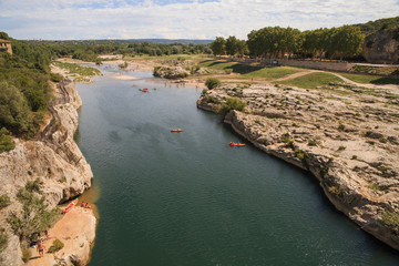 Obraz premium View on waters of river Gardon, southern France
