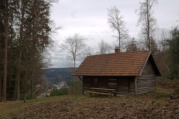 Resting hut near Bad Herrenalb, Baden-Wurttemberg, Germany