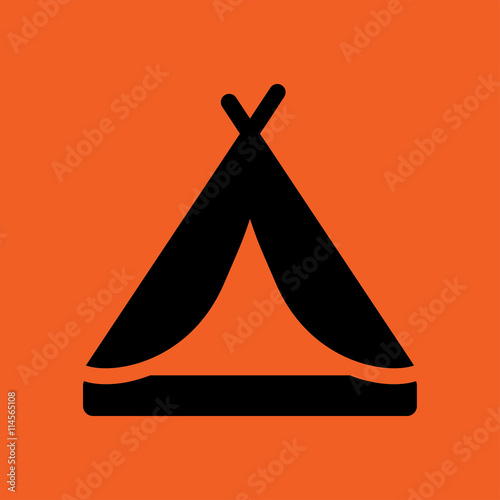 "frame cinema photo video camera black icon on orange icon" Imagens e