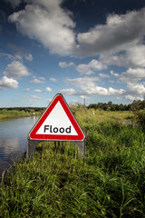 road side flooded sign