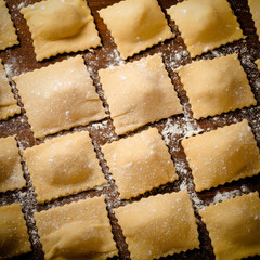 Pelmeni - Russian ravioli. Cooking process. Toned