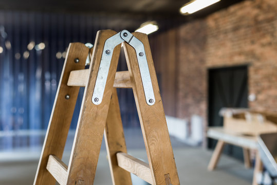 Drewniana Drabina malowanie loft