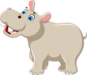 Obraz na płótnie Canvas funny hippo cartoon posing