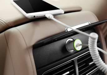 Power plug phone in car