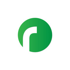 initial letter circle logo green