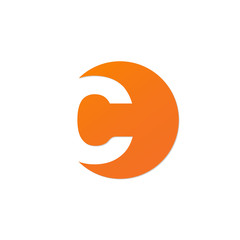 initial letter circle logo orange