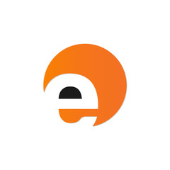 initial letter circle logo orange