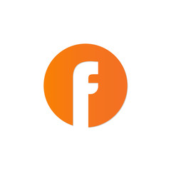 initial letter circle logo orange