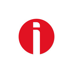 initial letter circle logo red