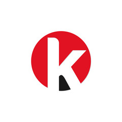 initial letter circle logo red