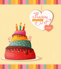 birthday card with cake