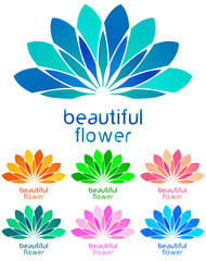 Abstract colorful flower icon set,  illustrations