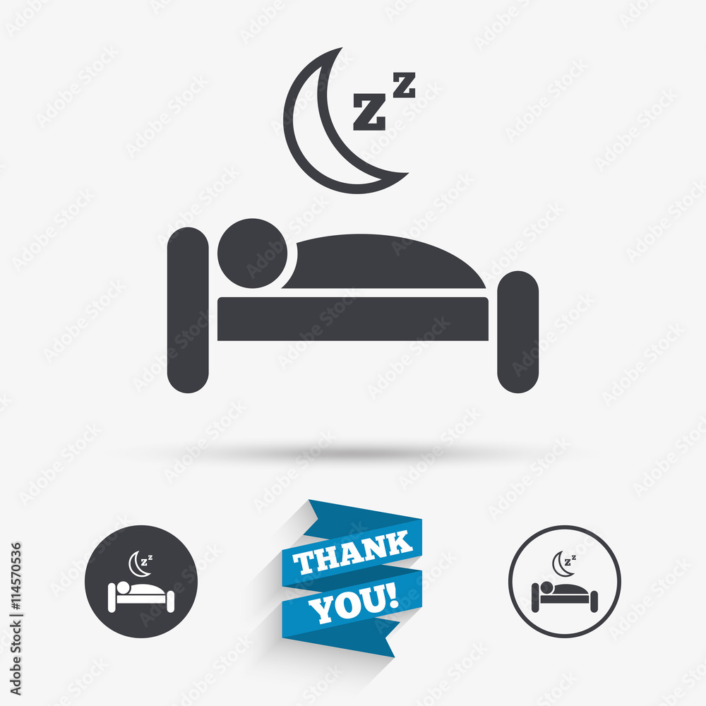 Poster Hotel sign icon. Rest place. Sleeper symbol. - Posters