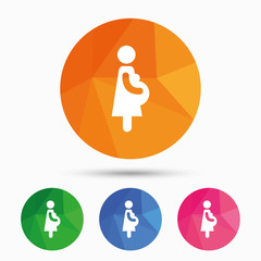 Pregnant sign icon. Pregnancy symbol.