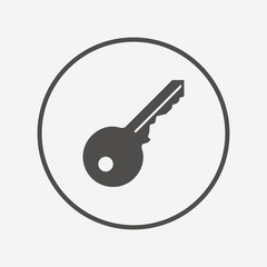 Key sign icon. Unlock tool symbol.