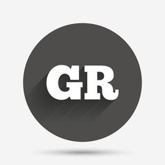 Greek language sign icon. GR Greece translation